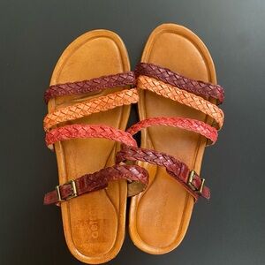 Aetrex Women's Braided Leather Sandals - Brown and Tan